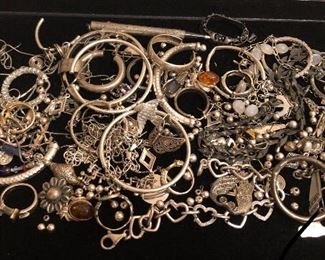 Sterling Silver Parts Lot (394.5 Grams) 