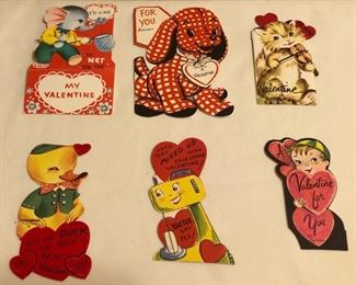 Vintage 1950s Valentines Day Cards Lot 2 