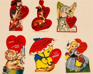 Vintage 1950s Valentines Day Cards Lot 3 