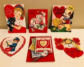 Vintage 1950/60s Valentines Day Cards Lot 4 
