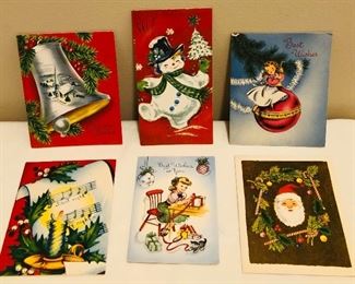 Vintage 1950s Christmas Cards Lot 4 
