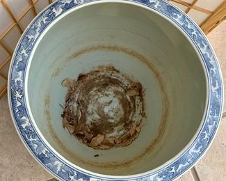 #22- blue & white Oriental pot, 16t x 18w-please inquire if interested. This item is not immediately available to buy.$400