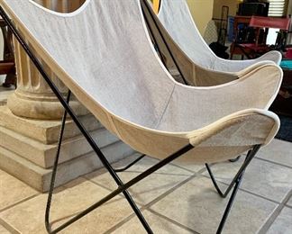 #17- Pair of iron butterfly chairs- BKF style chair- comes with 6 extra chair covers-$300 for ALL