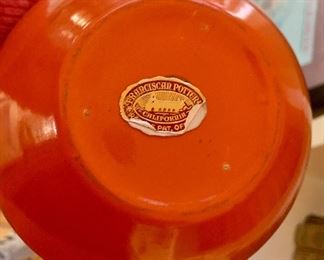 #3- Franciscan pitch with 5 ceramic Bauer mugs on a ceramic Bauer tray (includeds ALL pieces)-                   $120 for ALL