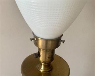 #64- Vintage Brass and glass torchiere lamp- 23 1/2 t- $30