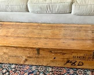 #52- Vintage shipping crate (coffee table)- 50w x 16d x `13 1/2t- $100
