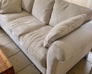 #51- Microfiber sofa by Bauhaus- 90w x 39d x 29t @back, 17t @ seat- $200