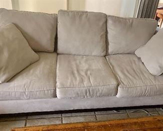 #51- Microfiber sofa by Bauhaus- 90w x 39d x 29t @back, 17t @ seat- $200
