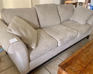 #51- Microfiber sofa by Bauhaus- 90w x 39d x 29t @back, 17t @ seat- $200