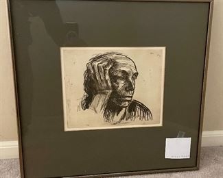 #54-Kathe Kollwitz Etching, embossed- 20 1/4 x 19 1/4-$400