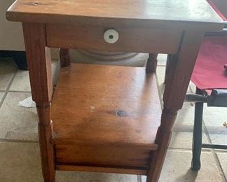 #40- Antique side table with drawer- 18 x 20 x 30 3/4t- $80