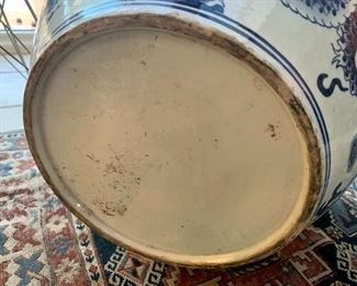 #22- blue & white Oriental pot, 16t x 18w-please inquire if interested. This item is not immediately available to buy.$400