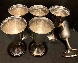 #79- 6 sterling goblets- Marked Sterling 950- NOT weighted- 954 grams total- $580 for all
***Not discounted***