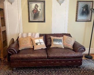 buttery soft leather sofa, rug is not for sale