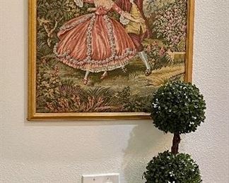 framed romantic dancing couple tapestry