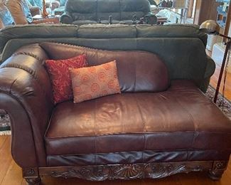 Leather chaise lounge