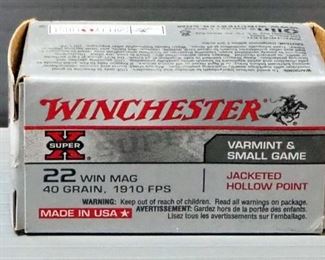 Winchester .22 WIN MAG Ammo, Approx 100 Rds