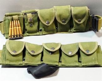 .303 British Ammo, Approx 100 Rds, All In 5-Rd Stripper Clips, In Ammo Belts, 50 Rds Per Belt