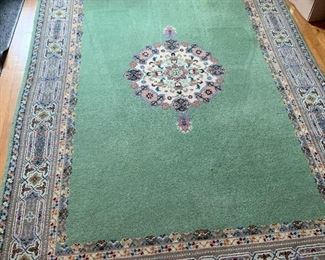 Aqua colored rug purchased in Casablanca, Morocco measures 8.3' x 5.7' 
