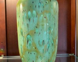 11.5 " drip glaze vase 