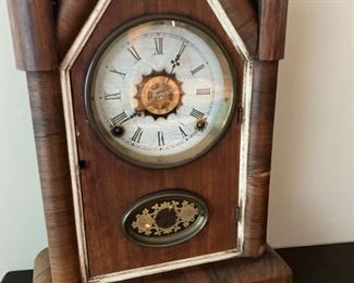 one of several antique clocks
