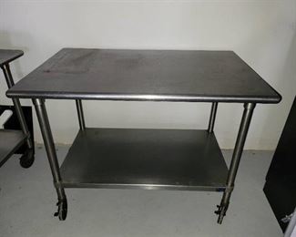4ft Stainless Steel Table on Casters