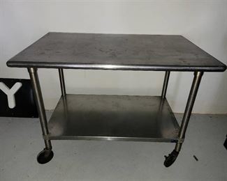 4ft Saintless Steel Table on Casters