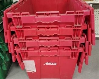 Lot of 4 Red Flap Lids Totes