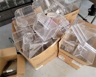 3 Boxes of Plastic Organizer Bins 