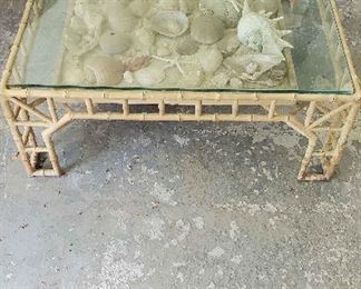 WLE039 - One of a Kind Bamboo Design Sea Shell Coffee Table