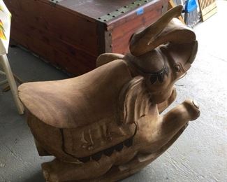 WLE065 - Solid Teak Wood Elephant Rocker