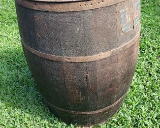 WLE075 - Large Vintage Wood Barrel w/History #2 of 4