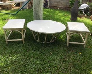 WLE078 - Rattan Style Coffee Table Set