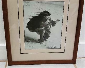 WLE124 - Koa Frame Kim Taylor Reece Hula Dancer Phtograph