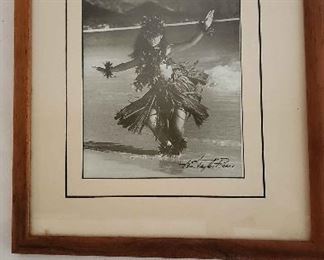 WLE125 - Another Koa Frame Kim Taylor Reece Hula Dancer Photograph
