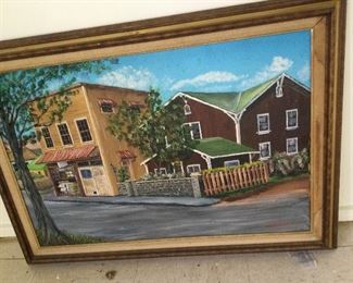 WLE136 - "Palama Street 1963" Painting By Walt Shewell - 35" x 25" x 1.5"