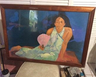 Wle169 - Large 33" x 23" Peggy Hopper Print in Koa Veneer Frame