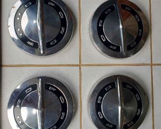 WLE186 - Four 10" Chrome Ford Hubcaps - 1962-64 Ford Galaxie?