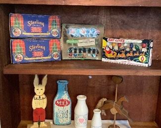 Wle198 Vintage Christmas Lights in Original Boxes & Other Decor