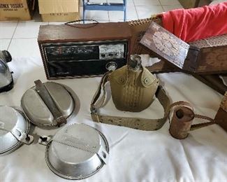 WLE206 - Vintage Radio, Vintage Mess Kit, Canteen & More