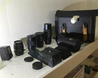 WLE212 - Assorted Camera Accessories - Lens, Filters, Cases, Flash