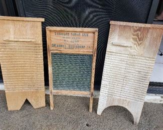 WLE217 - Trio of Vintage Washboards Wood/Glass