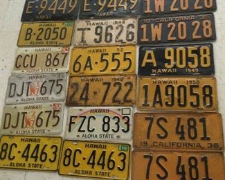 WLE224 - Vintage Metal License Plate Collectibles - Hawaii & California
