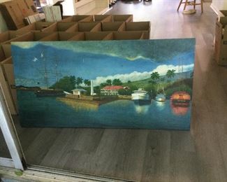 WLE294 - Large 48" x 24" Painting "Pioneer Inn, Lahaina"