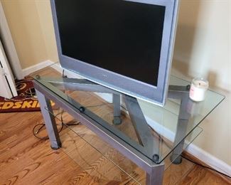 TV and glass table