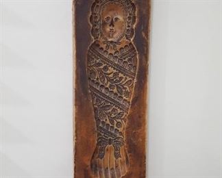Vintage carved wood wall plaque