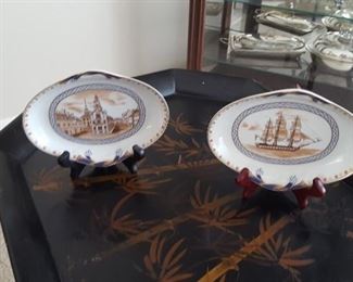 Shreve Crump & Low porcelain oval plates trays