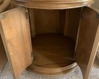 Storage Drum Table, Side Table, Round Storage Table, American of Martinsville 25d 21h