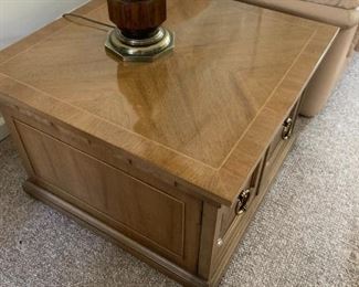 Storage Side Table, End Table, Square Storage Table, American of Martinsville 28w 28d 19h
