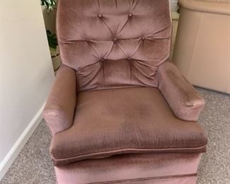 La Z Boy Swivel Rocker, Tufted Back, Brown